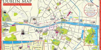 Mapa de Dublín atraccións turísticas