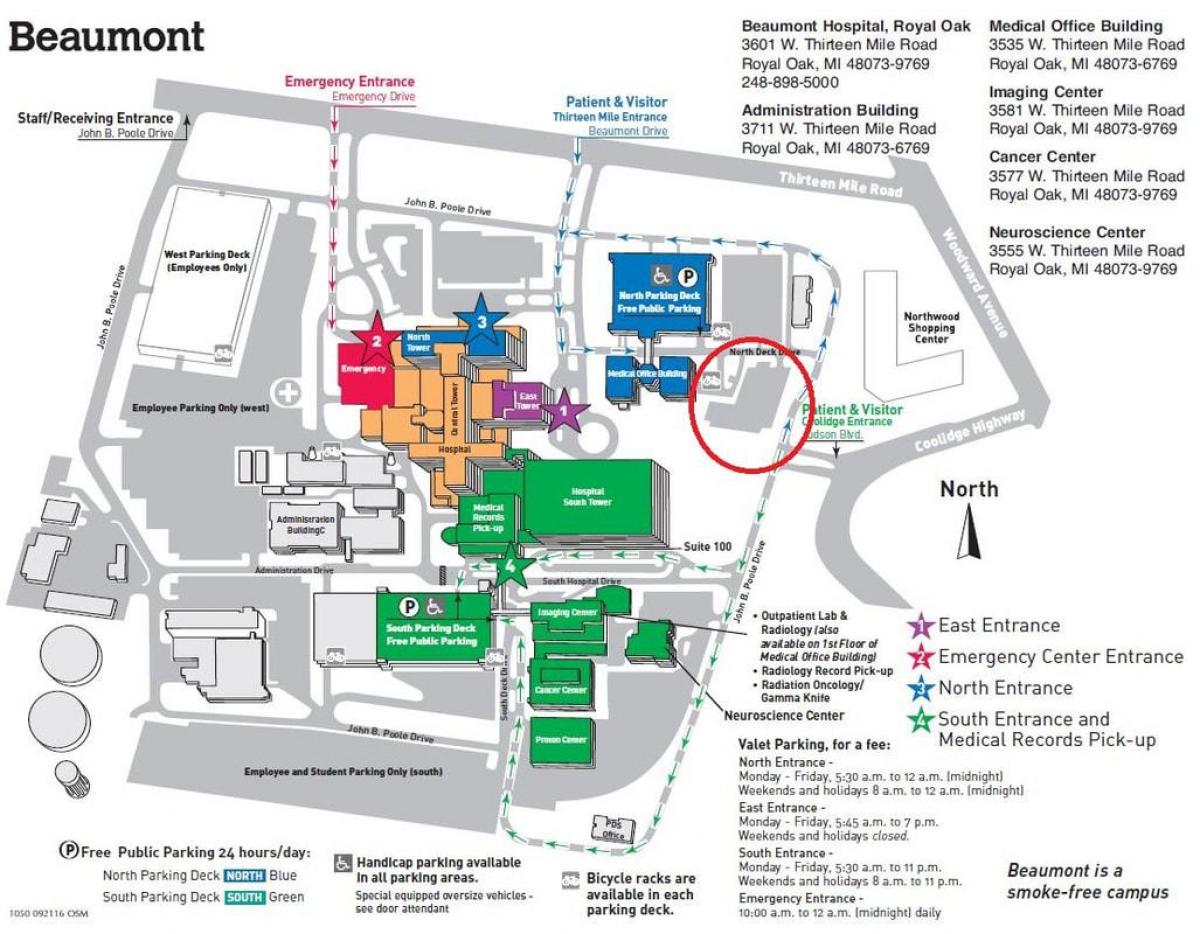 mapa de Beaumont hospital
