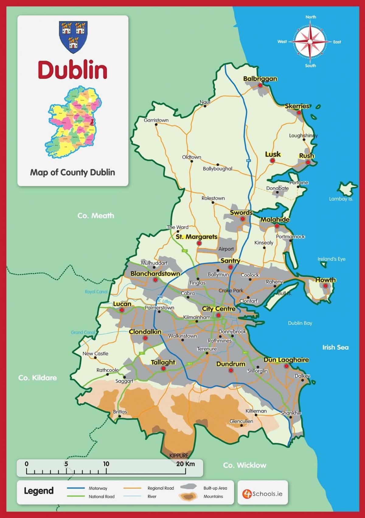 mapa do condado de Dublín