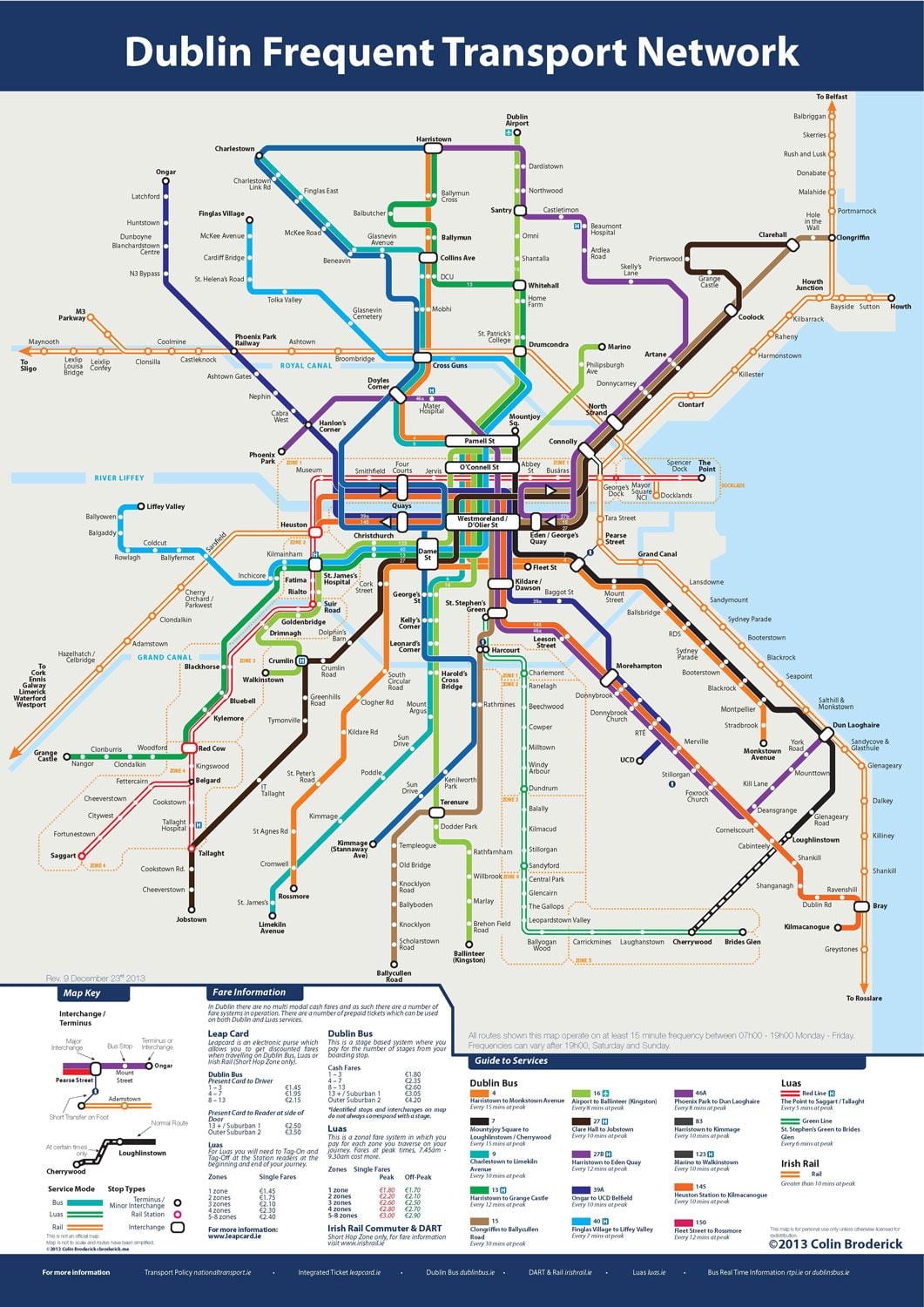 autobús mapa Dublín