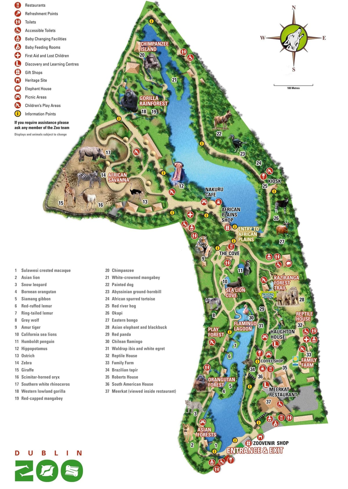 mapa de Dublín zoo
