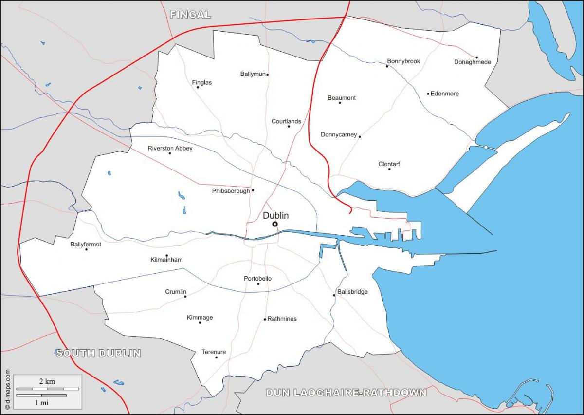 mapa de Dublín barrios