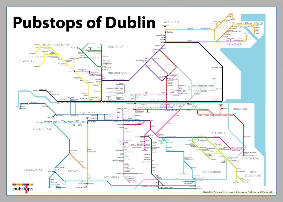 mapa de Dublín pubs