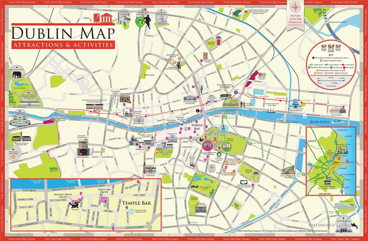 Dublín, centro da cidade mapa