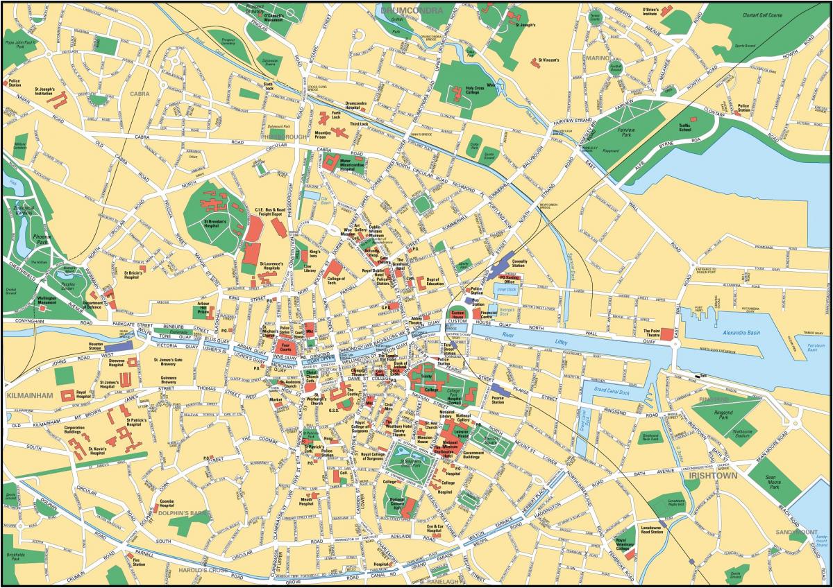 Dublín, centro mapa