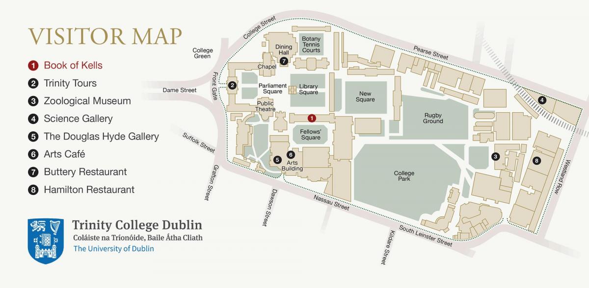 mapa do Trinity College