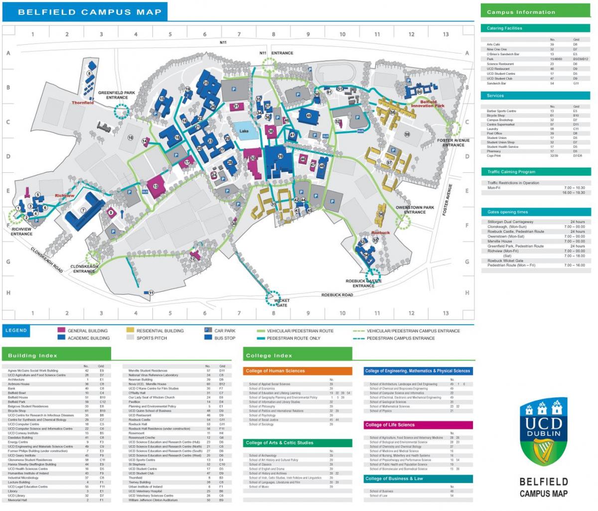 UCD Dublín mapa