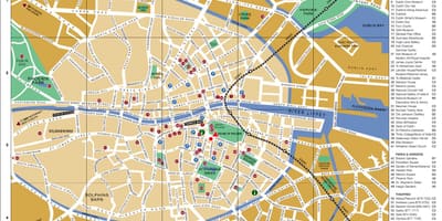 Mapa de Dublín, centro da cidade