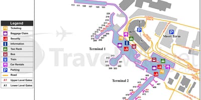 Mapa do aeroporto de Dublín