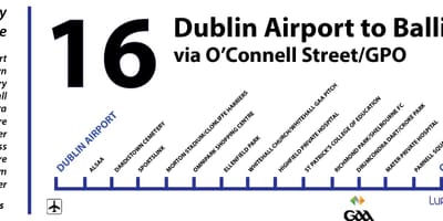 Autobús 16 Dublín mapa