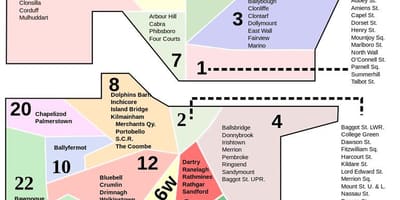 Dublín mapa distritos