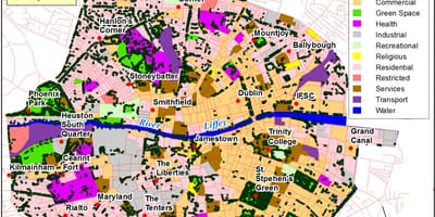 Dublín mapa de zonas