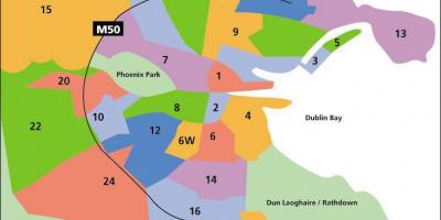 Mapa de Dublín áreas