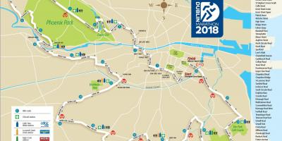 Cidade de dublín maratón mapa da ruta